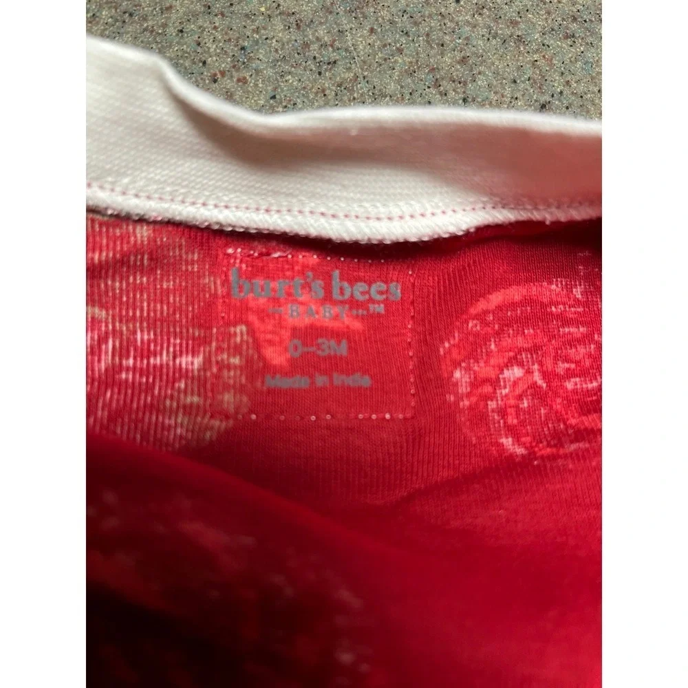 Christmas Sleeper Burts Bees Zipper closure NET  red peppermint/cocoa 0-3 months - Picture 6 of 7